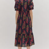 Elora Black Print Dress