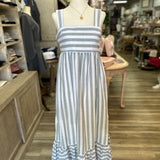 Tea Party Green and White Striped Sundress