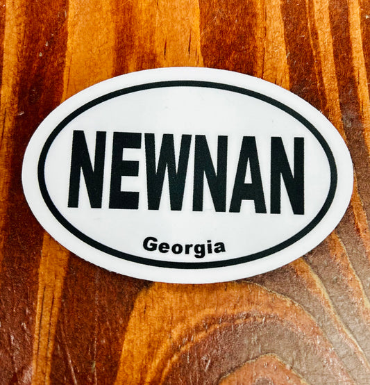 Newnan, Georgia Oval Bumper Sticker Vinyl Decal: 3"