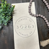 Sharpsburg Postage Stamp Zip Code Kitchen Towel: Natural