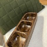 Wooden Serving Container | 3 compartments