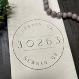 Sharpsburg Postage Stamp Zip Code Kitchen Towel: Natural