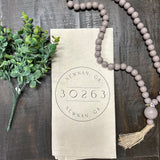 Sharpsburg Postage Stamp Zip Code Kitchen Towel: Natural