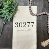Sharpsburg Zip Code Script Kitchen Towel: Natural