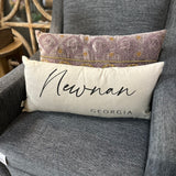 Newnan, Georgia Script Lumbar Pillow