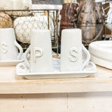 Handle Salt & Pepper Set | Cream