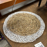 White Trim Round Placemat