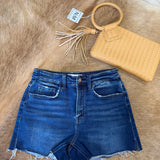 Vervet Stretch Distressed Hem Denim Shorts