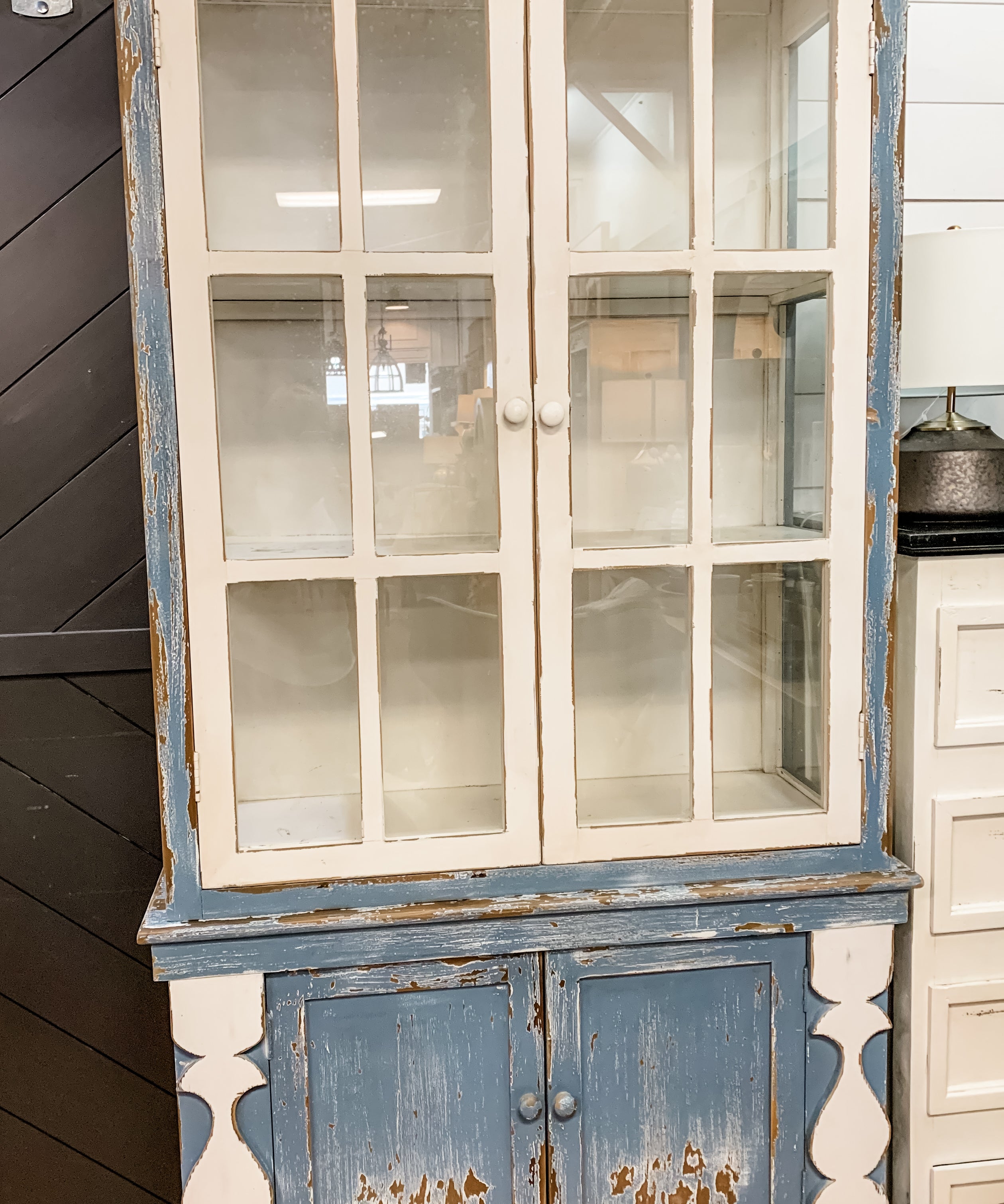 Silas Natural Wood Glass Cabinet