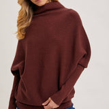 Slouch Neck Dolman Pullover Sweater | Multiple Colors