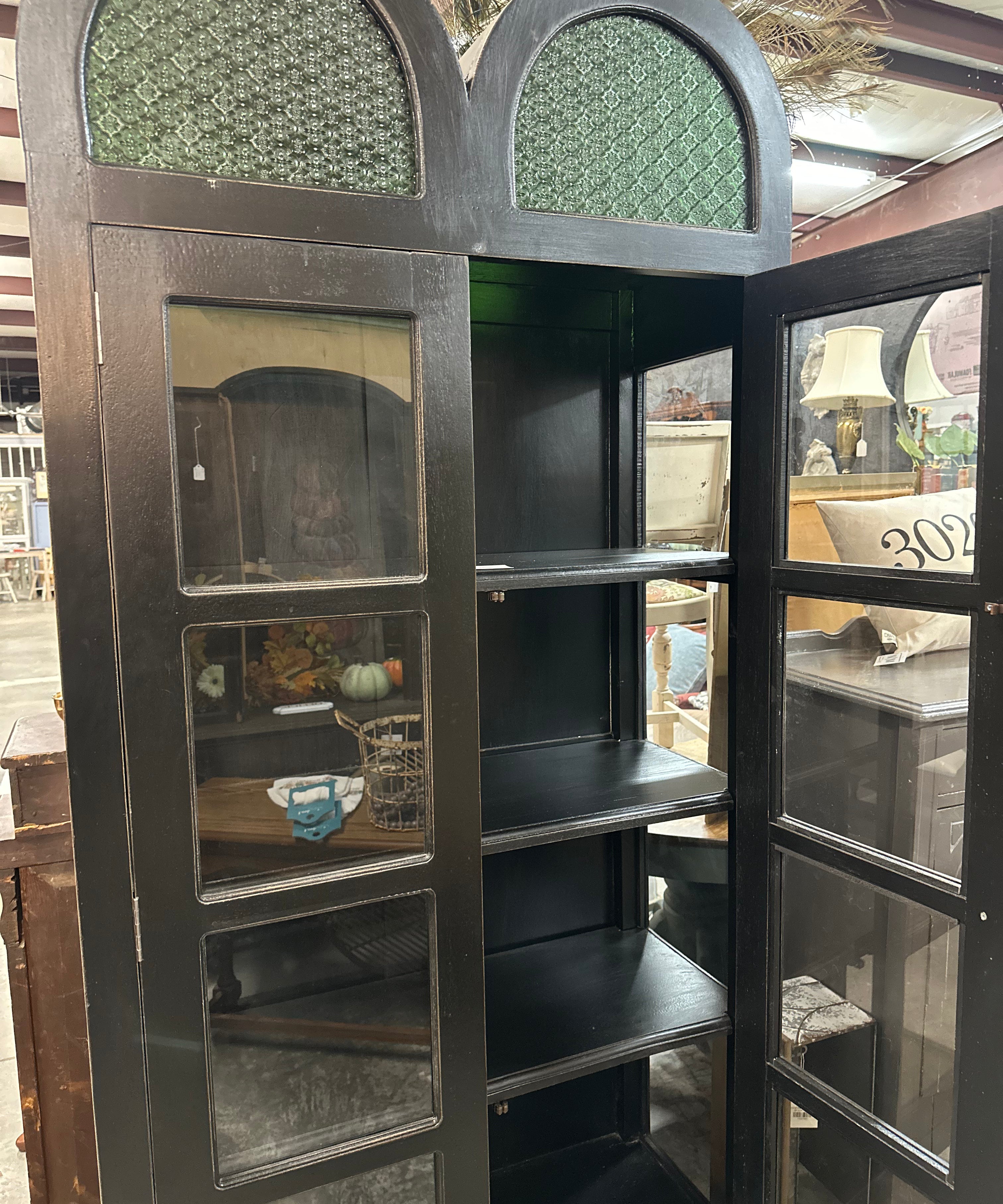 Silas Natural Wood Glass Cabinet