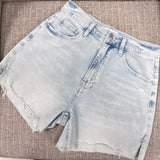 Comfort Stretch Distressed Hem Denim Shorts