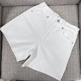 Comfort Stretch Hem White Denim Shorts