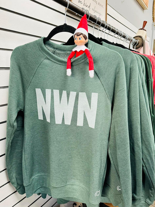 FleeceNWN (Newnan) Raglan Sweatshirts | Heather Hunter Green