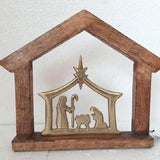 Open Wood Nativity Scene