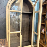 Light Oak Armoire Arch Cabinet