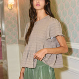 Ruffle Tiered Babydoll Textured Top