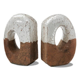 Torus Bookend Decor White Multi Terracotta