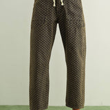 Polka Dot Printed Barrel Pants with Belt