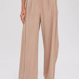 Pintuck Wide Leg Pants | Beige