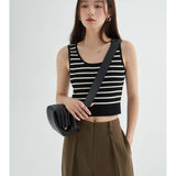 Striped Knit U-Neck Tank