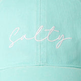 Salty Lettering Embroidery Baseball Cap