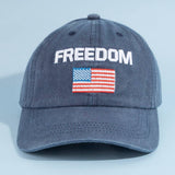Freedom American Flag Embroidered Baseball Cap: Multiple Colors