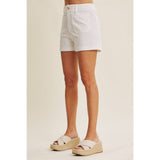 All-Day Comfort Stretchy Cotton Shorts: Off White