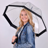See-Thru-Bubble Wind-Resistant Premium Clear Umbrella: Black
