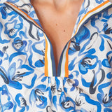Abstract Floral Striped Contrast Band Top