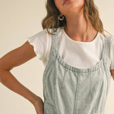 Wide Leg Denim Jumpsuit