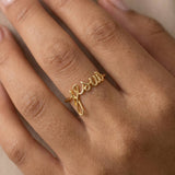 Jesus Cursive Script Word Ring: Multiple Colors