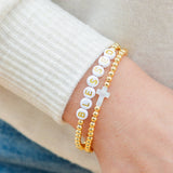 Stretch Beaded Bracelet w/ Cross