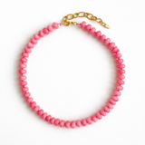 Refined Stone Bead Necklace: Mulitple Colors