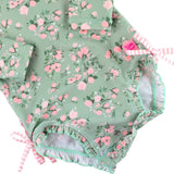 Tea Roses Long Sleeve One Piece Rash Guard Swimsuit