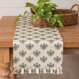 Blue Block Print Silhouette Table Runner