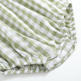Sage Green Gingham Pumpkin Smocked Romper