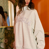 'GEORGIA' Embroidered Mock Neck Sweatshirt