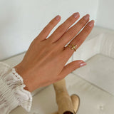Textured Wrapped Cross Ring
