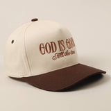 God Is Good All the Time Embroidery Trucker Hat | Brown