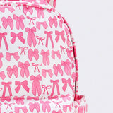 Bow Print Girls Canvas Backpack