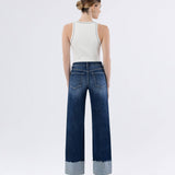 Cosmos High Rise Cuffed Wide Leg Jeans