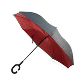 Solid Color Double Layer Inverted Umbrella: Brown