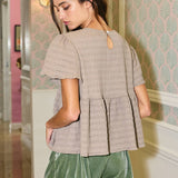 Ruffle Tiered Babydoll Textured Top