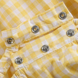 Yellow Gingham Lemon Smocked Flutter Romper