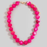 Irregular Marble Resin Beaded Necklace: Multiple Colors