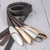 Vegan Leather Oval Long Plate Buckle Belt