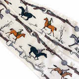 Heritage Equestrian Jumbo Twilly Scarf: Horse & Bridle Print