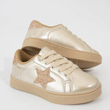 Girls' Holographic Sparkle Star Sneaker - Gold
