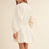 Ballon Sleeve Sweater Dress